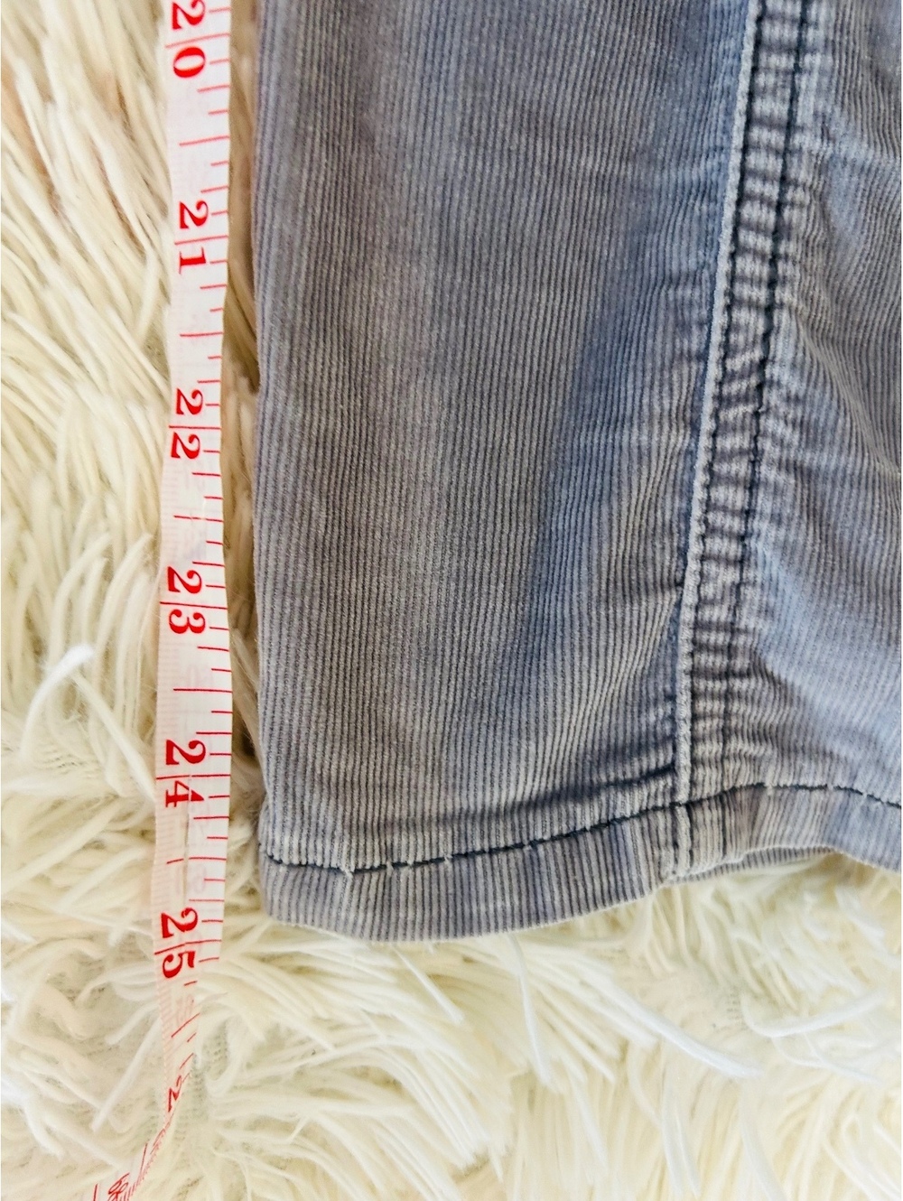 Free People Women's Gray Corduroy Pants Size 4 moto zipper pockets - Picture 4 of 6